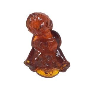 Sonny Boy Amber colored Art Glass Figurine - Wetzel Glass 1980s